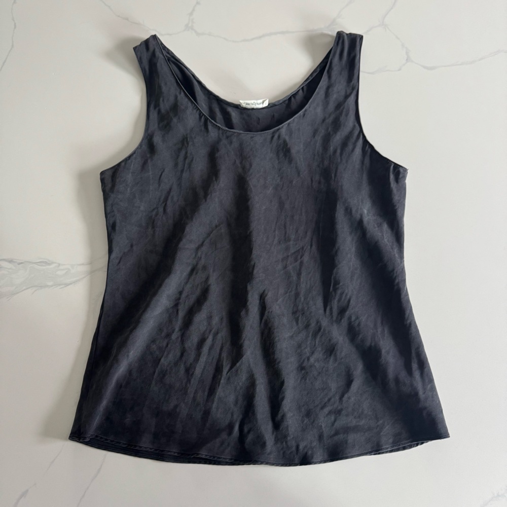 Vintage Neiman Marcus Silk Acid Black Tank Cami - Size Large